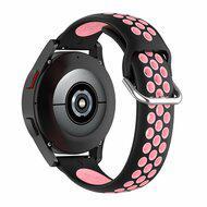 Siliconen sportbandje met gesp - Zwart + roze - Samsung Galaxy Watch - 42mm - thumbnail