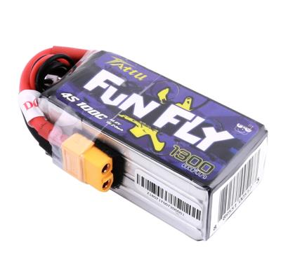 GensAce Tattu FunFly Lipo 100c 14,8 volt 1300mah met XT60 Stekker GensAce Tattu FunFly Lipo 100c 14,8 volt 1300mah met XT60 Stekker