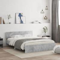 Bedframe met hoofdeinde betongrijs 150x200 cm - thumbnail