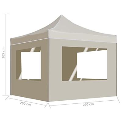 Partytent inklapbaar met wanden 3x3 m aluminium crme Partytent inklapbaar met wanden 3x3 m aluminium crme