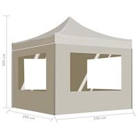 Partytent inklapbaar met wanden 3x3 m aluminium crme - thumbnail
