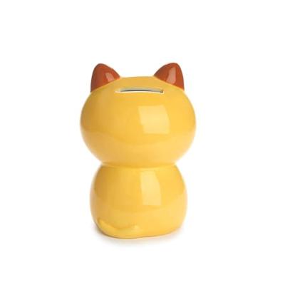 Coin bank Kawaii Minty yellow ceramic