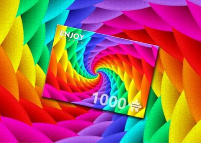 Gradient Rainbow Swirl Puzzel 1000 Stukjes Gradient Rainbow Swirl Puzzel 1000 Stukjes