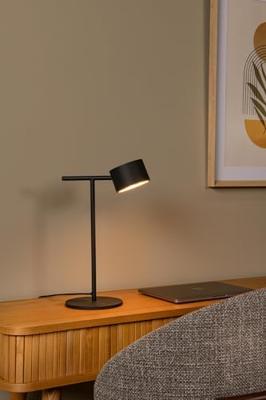 Lucide GIAN - Tafellamp - LED Dimb. - 1x9W 2700K - Zwart