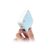 TP-Link TL-WR802N N300 WLAN Nano Router (draagbaar, accesspoint, tv-adapter, repeater, router, client, 300 Mbit/s (2,4GHz), media, FTP server), blauw/wit - thumbnail