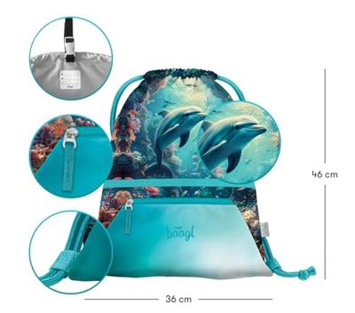 Baagl Dolfijn Gymtas met Rits
