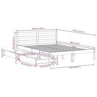 Bedframe zonder matras massief grenenhout wit 135x190 cm - thumbnail