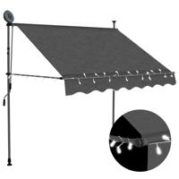 Luifel handmatig uittrekbaar met LED 150 cm antraciet - thumbnail
