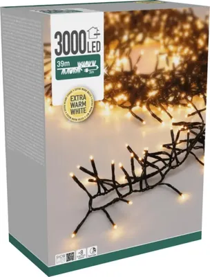 Kerstverlichting LED treecluster met 3000 lampjes extra warm