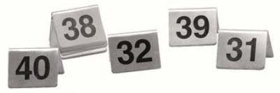 Bordje / tafelnummer set 31 tot 40 rvs