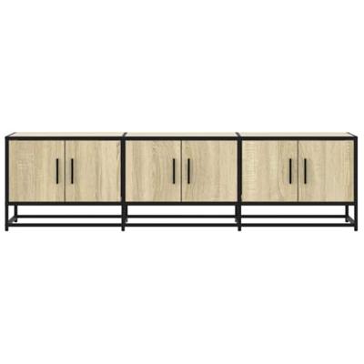 Tv-meubel 150x35x41 cm bewerkt hout metaal sonoma eikenkleurig