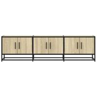 Tv-meubel 150x35x41 cm bewerkt hout metaal sonoma eikenkleurig - thumbnail