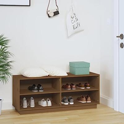 VidaXL Schoenenkast 110x34x45 cm massief grenenhout honingbruin VidaXL Schoenenkast 110x34x45 cm massief grenenhout honingbruin