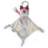 Taf Toys knuffeldoekje Cat Blankie 30 x 39 cm wit/rood - thumbnail