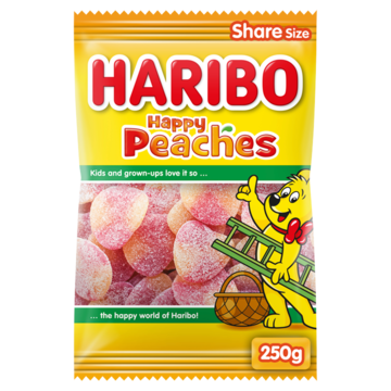 Snoep Haribo Perziken zak 250gr Snoep Haribo Perziken zak 250gr