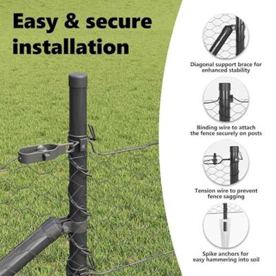 VidaXL Afrasteringspaal grijs 10 x 0,5 m (36 mm gaas) staal en pvc