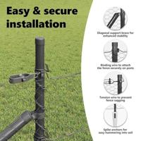 VidaXL Afrasteringspaal grijs 10 x 0,5 m (36 mm gaas) staal en pvc - thumbnail