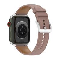 By Qubix - Luxe leren bandje - Oudroze - Compatible met Apple Watch 44mm / 45mm / 46mm / 49mm - Compatible Apple watch bandjes - thumbnail