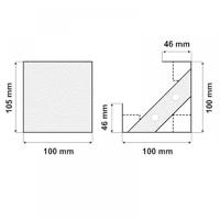 Stalen meubelpoot rvs look vierkant 10 bij 10 cm en hoogte 10 cm (10 x 10 cm) - thumbnail