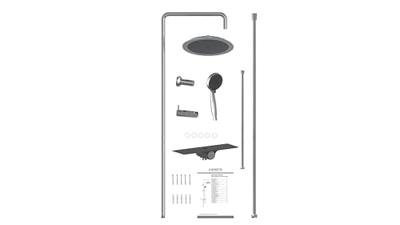 Regendouche Opbouwset Schutte Aquastar 5 Functies met Planchet Chroom Antraciet Schütte