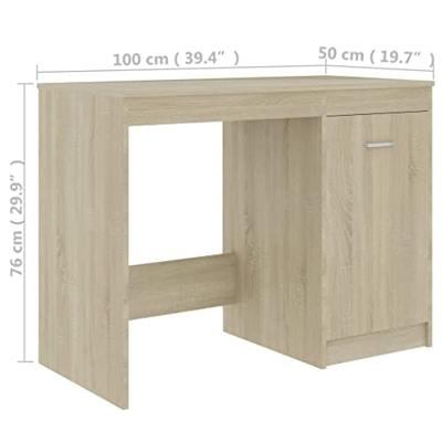 Bureau 100x50x76 cm bewerkt hout sonoma eikenkleurig