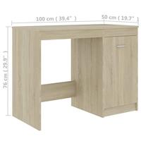 Bureau 100x50x76 cm bewerkt hout sonoma eikenkleurig - thumbnail