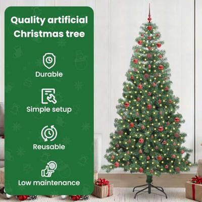 VidaXL Kerstboom met 300 led met standaard groen 240 cm pvc