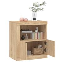 Dressoir met LED-verlichting 60,5x37x67 cm sonoma eikenkleurig - thumbnail