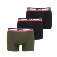 Levi's boxershorts 3-pack khaki-zwart - thumbnail