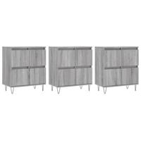 Dressoirs 3 st bewerkt hout grijs sonoma eikenkleurig - thumbnail