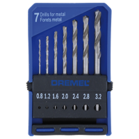 Dremel 2615062832 628 HSS Metaal-spiraalboor 7-delig 0.8 mm, 1.2 mm, 1.6 mm, 2 mm, 2.4 mm, 2.8 mm, 3.2 mm Cilinderschacht 1 set(s) - thumbnail