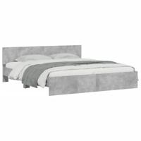 Bedframe met hoofdeinde betongrijs 160x200 cm - thumbnail