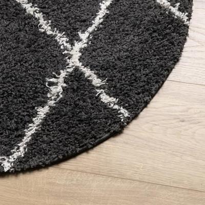Vloerkleed shaggy hoogpolig modern 280 cm zwart en crme - thumbnail