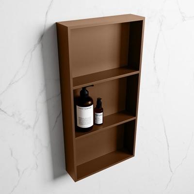 MONDIAZ EASY Nis 59,5x29,5cm in solid surface kleur Rust | Rust. 3 vakken geschikt voor in- of opbouw