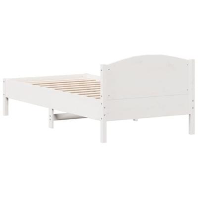 Bedframe met hoofdbord massief grenenhout wit 75x190 cm Bedframe met hoofdbord massief grenenhout wit 75x190 cm