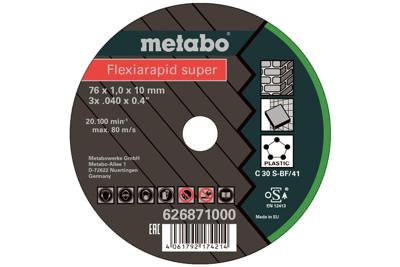 Metabo Flexiarapid Super 626870000 Doorslijpschijf recht 76 mm 5 stuk(s) RVS