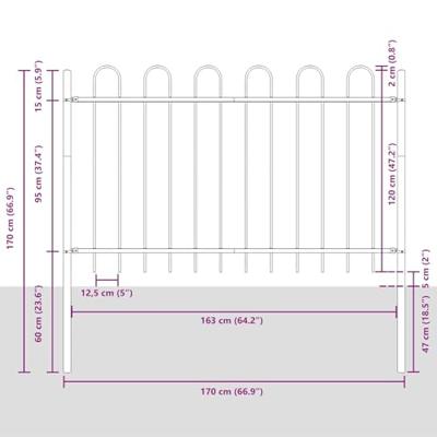 Tuinhek 2 pcs Grijs 3,4 x 1,2 m Poedercoating staal