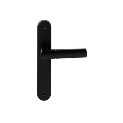 Hardbrass Deurkruk Rhodos op ovaal langschild blind - zwart