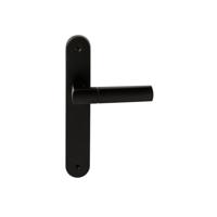 Hardbrass Deurkruk Rhodos op ovaal langschild blind - zwart - thumbnail