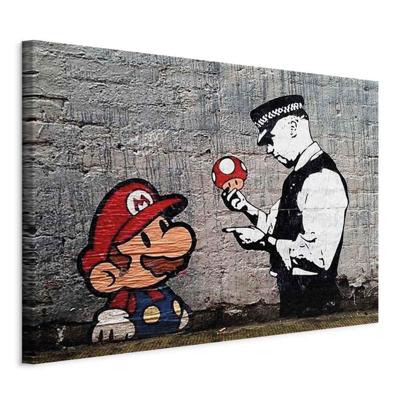 Schilderij - Mario and Cop by Banksy