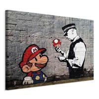 Schilderij - Mario and Cop by Banksy - thumbnail