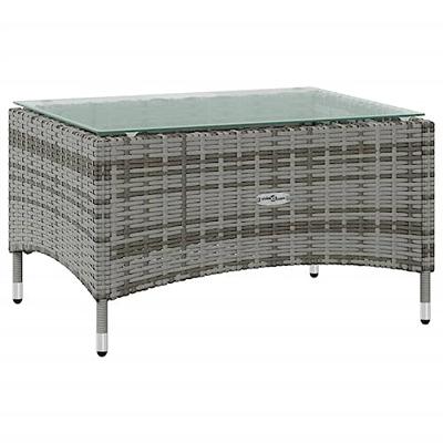 16-delige Loungeset met kussens poly rattan grijs