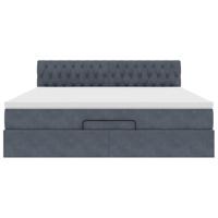 Ottoman bed met matras en LED's 180x200cm fluweel donkergrijs - thumbnail