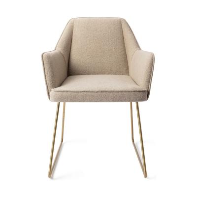 Jesper Home Eetkamerstoel 'Tome' Slide Gold, kleur Great Greige Jesper Home Eetkamerstoel 'Tome' Slide Gold, kleur Great Greige