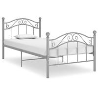 Bedframe metaal grijs 90x200 cm - thumbnail
