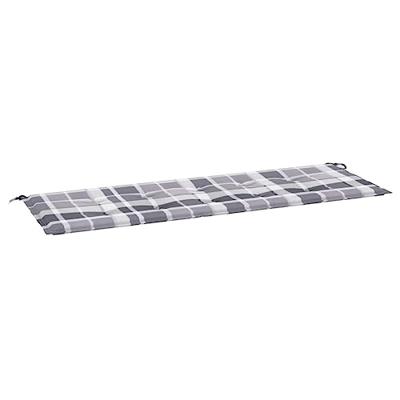 VidaXL Tuinbankkussen 150x50x3 cm oxford stof ruitpatroon grijs