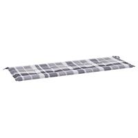 VidaXL Tuinbankkussen 150x50x3 cm oxford stof ruitpatroon grijs - thumbnail