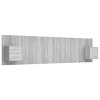 Hoofdbord met kastjes bewerkt hout grijs sonoma eikenkleurig - thumbnail