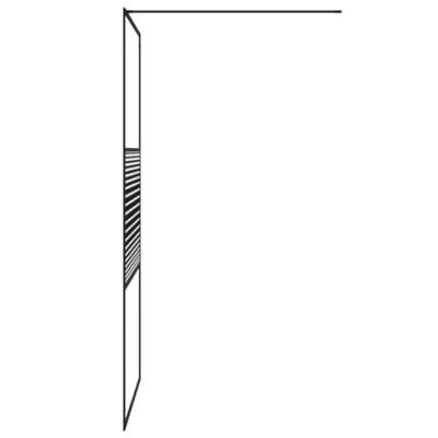 Inloopdouchewand 100x195 cm transparant ESG-glas zwart - thumbnail