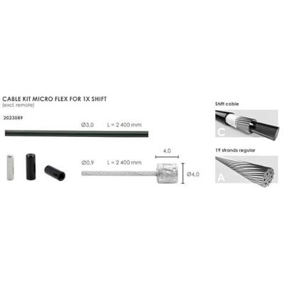 Elvedes schakel kabelkit micro flex ø3,2mm 2400mm/2500mm